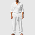 Christopher - Men's Linen Look Button-Up Beach Set