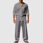 Christopher - Men's Linen Look Button-Up Beach Set