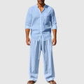 Christopher - Men's Linen Look Button-Up Beach Set