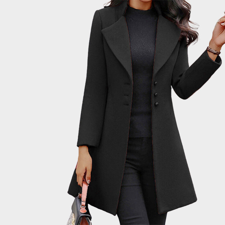 Claire - Women's Tailored Long Lapel Coat