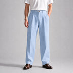 Clark - Men's Wide-Leg Pinstripe Pleated Trousers