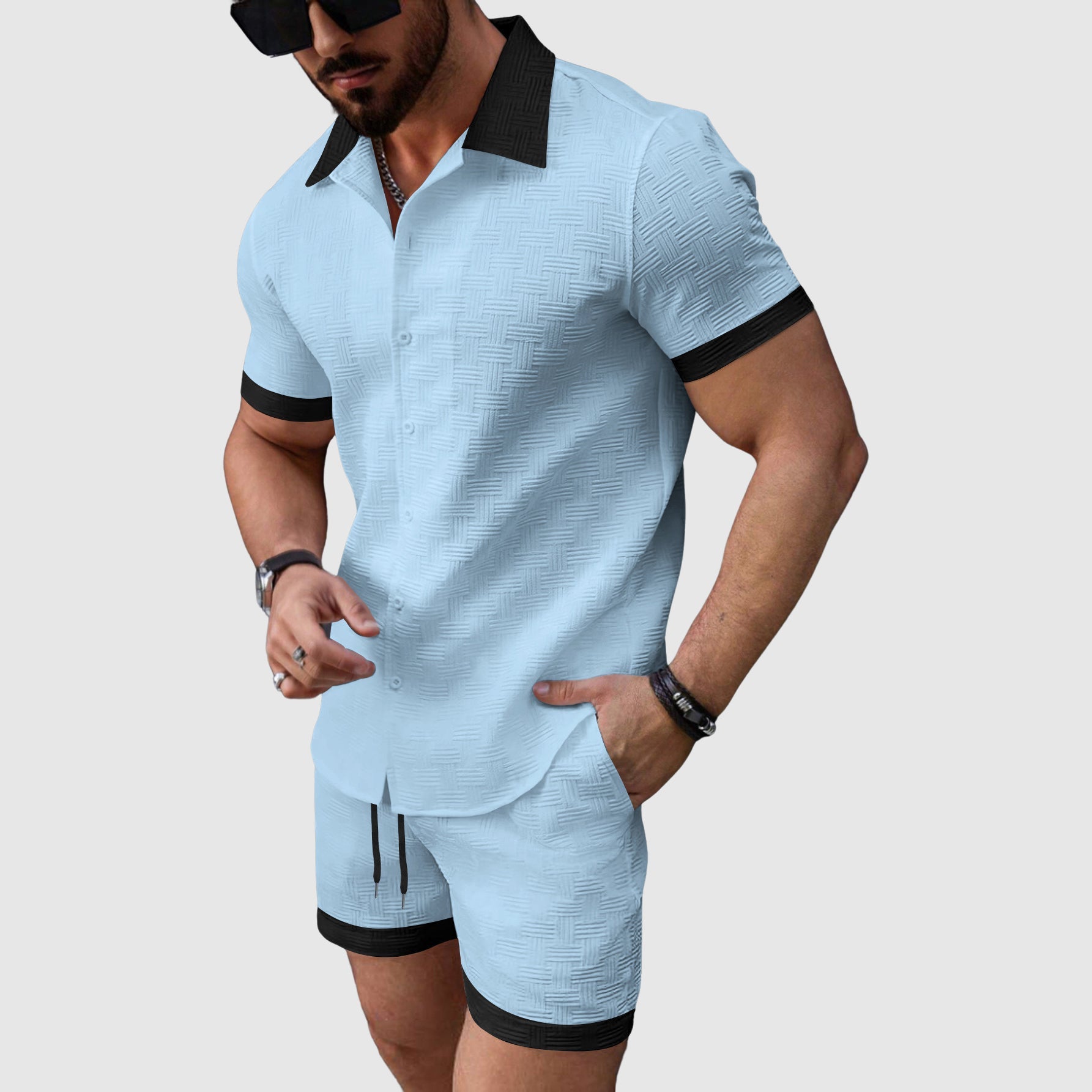 Clayton - Men's Relaxed Fit Matching Shorts Set