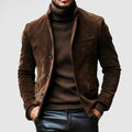 Clement - Men's Suede Slim Fit Stand Collar Blazer