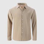 Clint - Men's Relaxed Linen Full-Button Collared Shirt