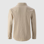 Clint - Men's Relaxed Linen Full-Button Collared Shirt