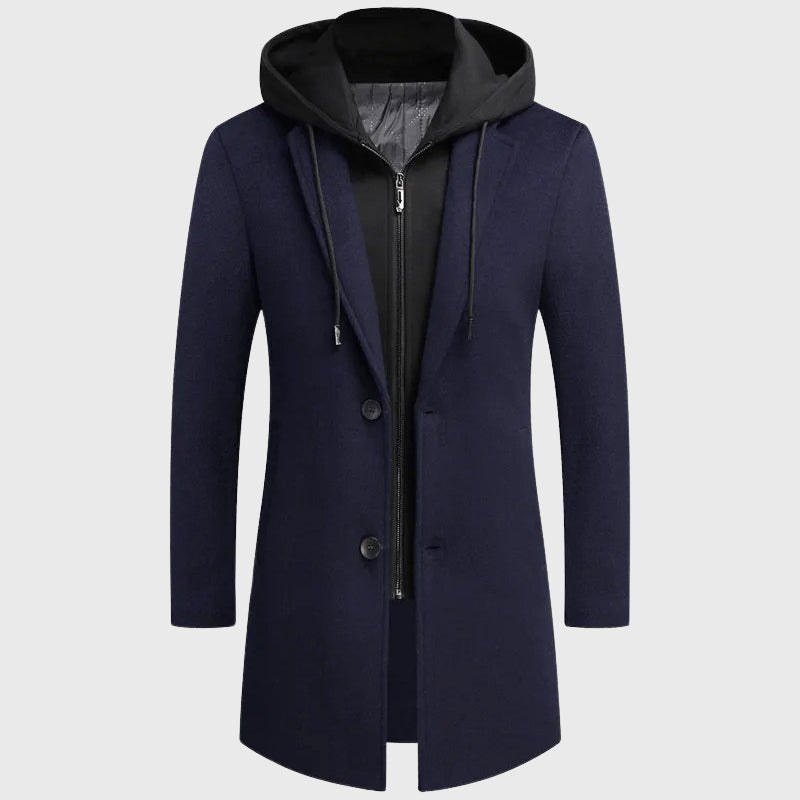 Colton - Men's Hooded Layered Long Coat