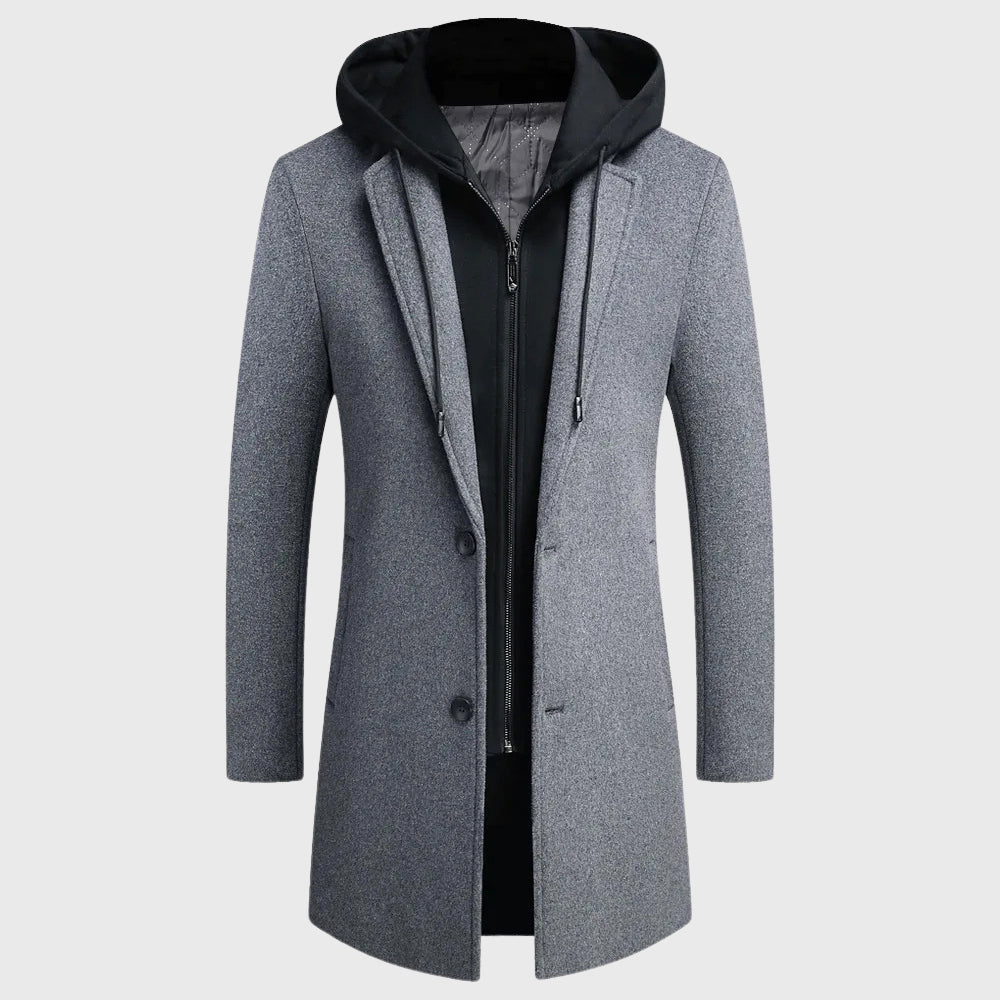 Colton - Men's Hooded Layered Long Coat