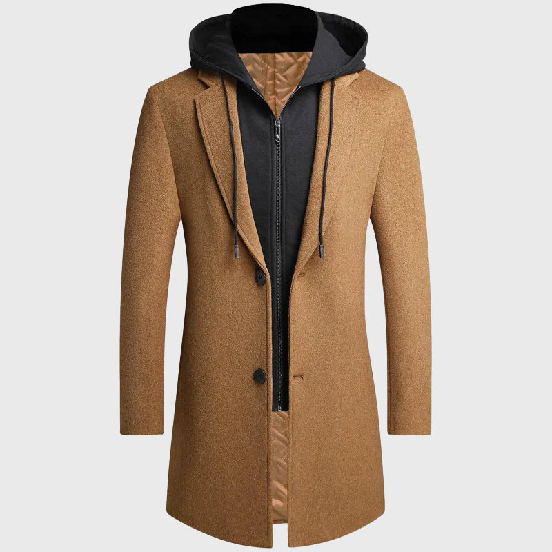 Colton - Men's Hooded Layered Long Coat