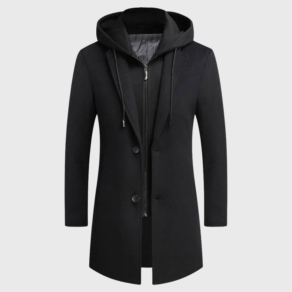 Colton - Men's Hooded Layered Long Coat