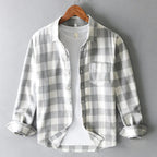 Cooper - Men's Plaid Long Sleeve Button-Down Shirt