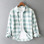 Cooper - Men's Plaid Long Sleeve Button-Down Shirt