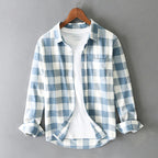 Cooper - Men's Plaid Long Sleeve Button-Down Shirt