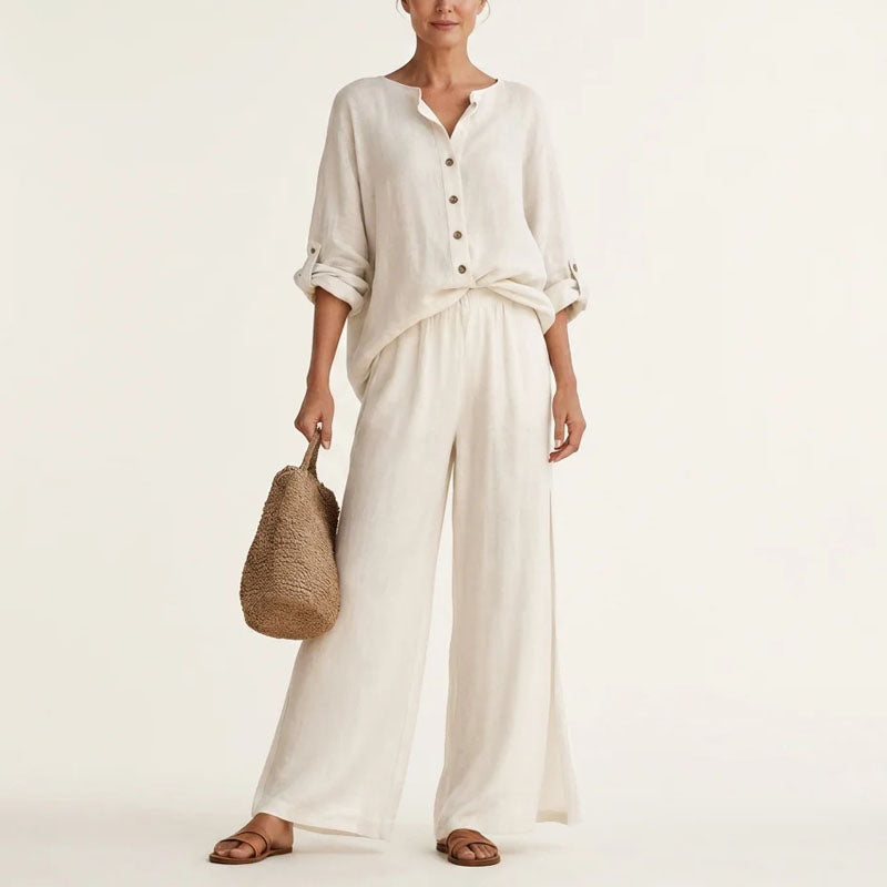 Cora - Women's Cotton-Linen Relaxed Fit Matching Set