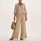 Cora - Women's Cotton-Linen Relaxed Fit Matching Set