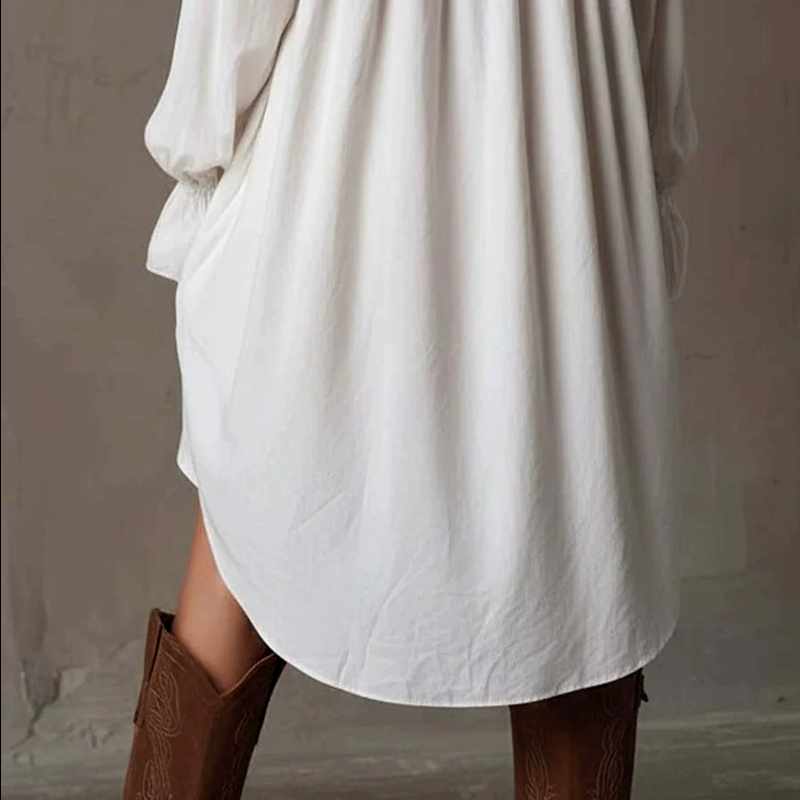 Cynthia - Women's Button-Down Flared Sleeve Boho Dress
