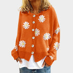 Daisy - Women's Daisy Print Knit Cardigan