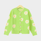 Daisy - Women's Daisy Print Knit Cardigan