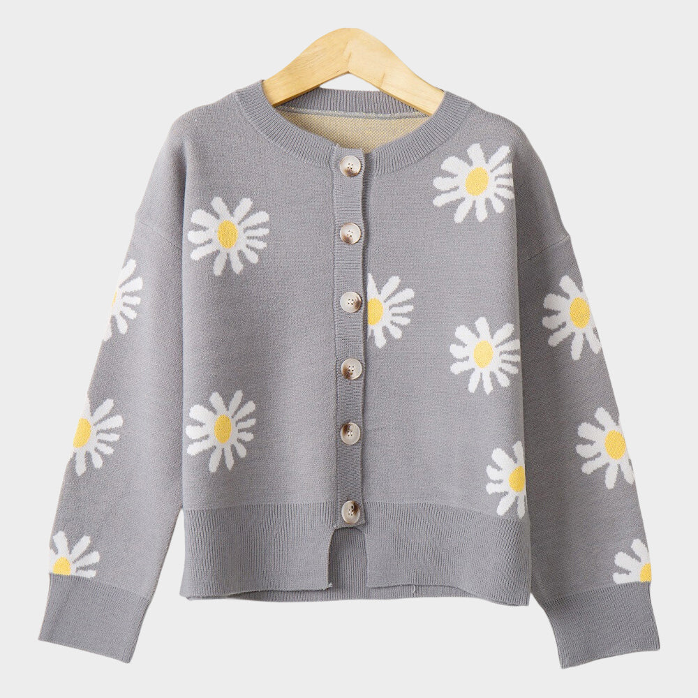 Daisy - Women's Daisy Print Knit Cardigan