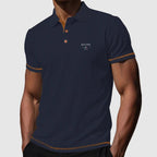 Daniel - Men's Textured Knit Contrast Trim Polo Shirt