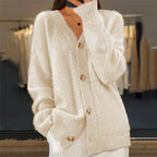 Daphne - Women's Cozy Cable Knit Button Cardigan