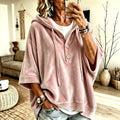 Daphne - Women's Velvet Hooded Oversized Poncho Pullover