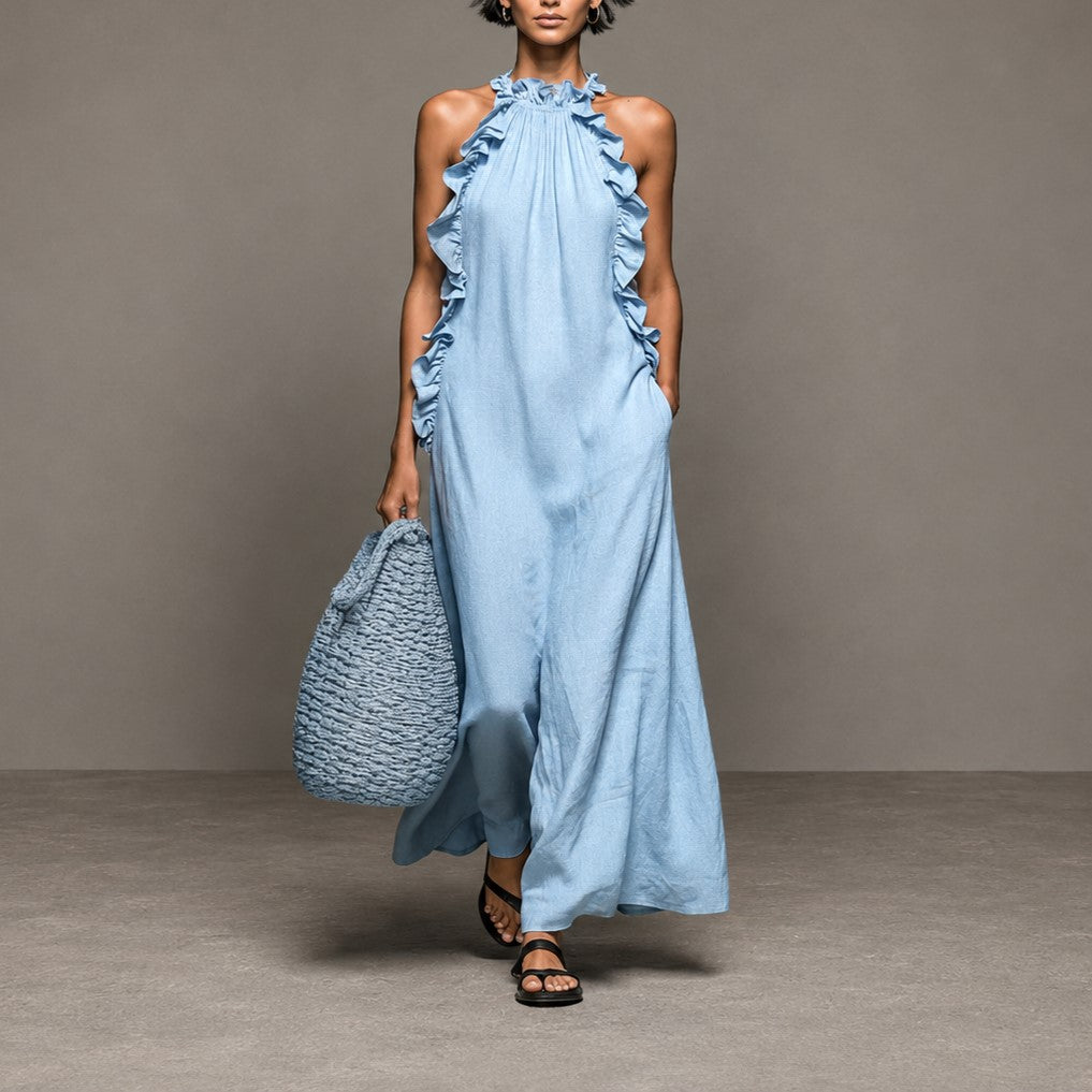 Deborah - Women's Ruffle-Trim Maxi Dress