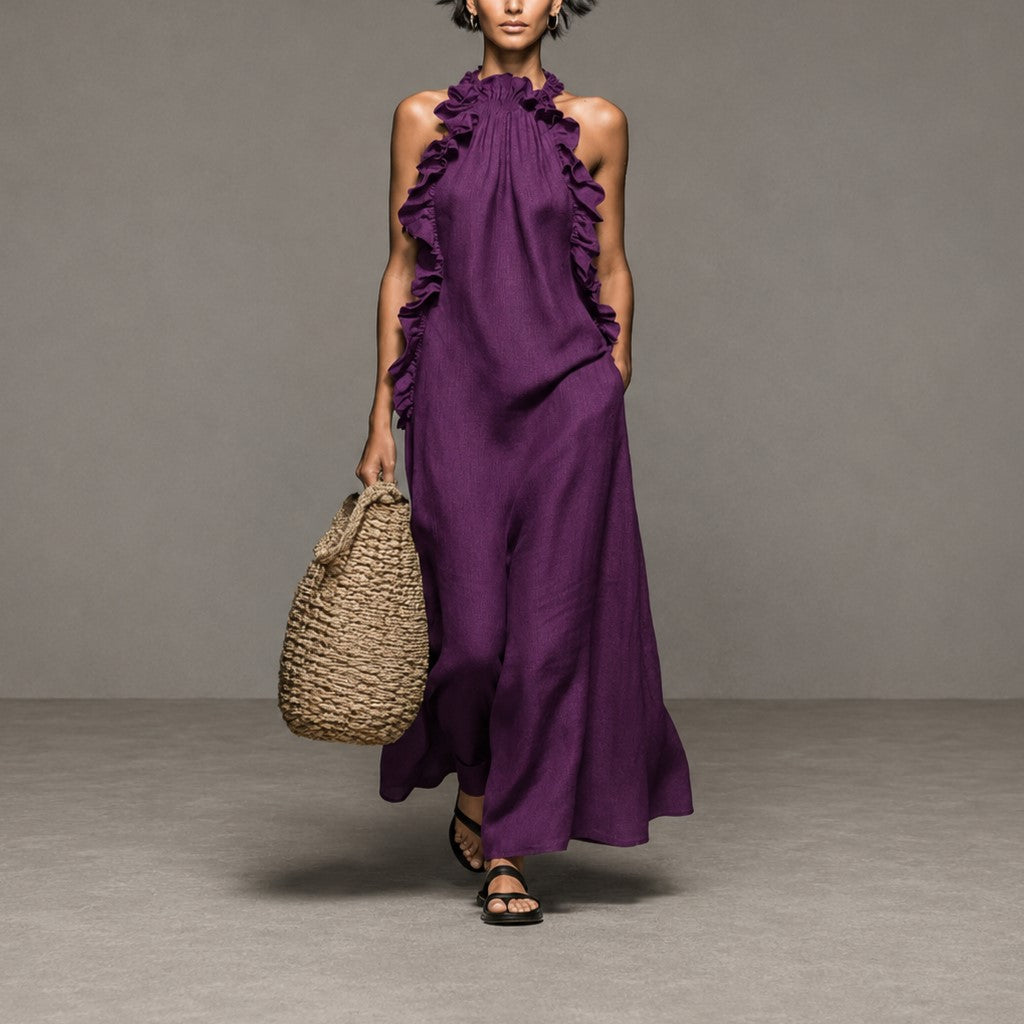 Deborah - Women's Ruffle-Trim Maxi Dress
