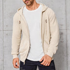 Derek - Men's Textured Knit Zip-Up Hoodie
