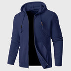 Derek - Men's Textured Knit Zip-Up Hoodie