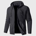 Derek - Men's Textured Knit Zip-Up Hoodie