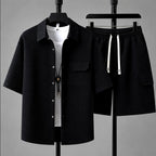Dhiren - Men's Waffle Texture Short Sleeve Co-ord Set