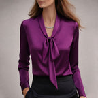 Diana - Women's Tailored Long-Sleeve V-Neck Top