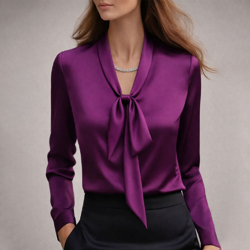 Diana - Women's Tailored Long-Sleeve V-Neck Top