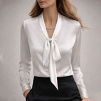 Diana - Women's Tailored Long-Sleeve V-Neck Top