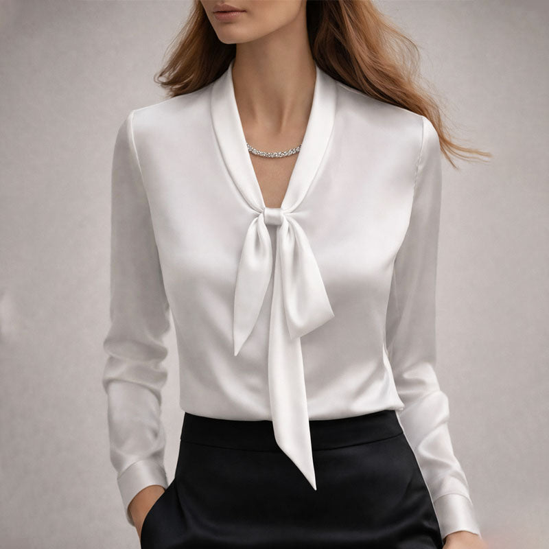 Diana - Women's Tailored Long-Sleeve V-Neck Top
