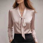 Diana - Women's Tailored Long-Sleeve V-Neck Top