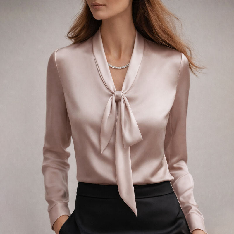 Diana - Women's Tailored Long-Sleeve V-Neck Top