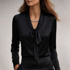 Diana - Women's Tailored Long-Sleeve V-Neck Top