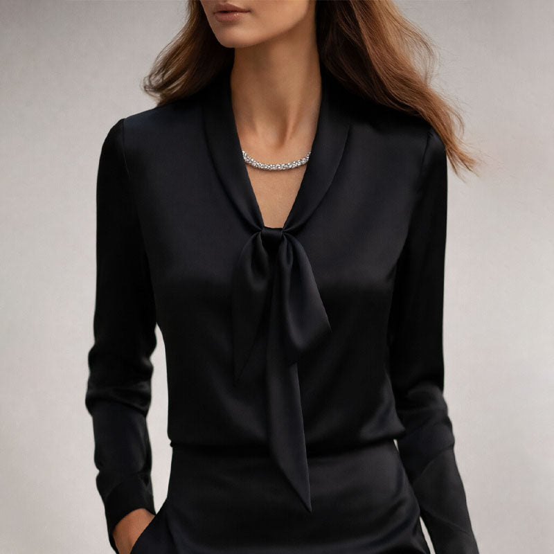 Diana - Women's Tailored Long-Sleeve V-Neck Top