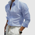 Diego - Men's Vertical Striped Button-Down Shirt