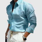 Diego - Men's Vertical Striped Button-Down Shirt