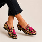 Dione - Women's Animal Print Tassel Comfort Footwear Loafers