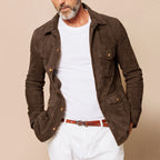 Drake - Men's Multi-Pocket Button-Front Suede Jacket
