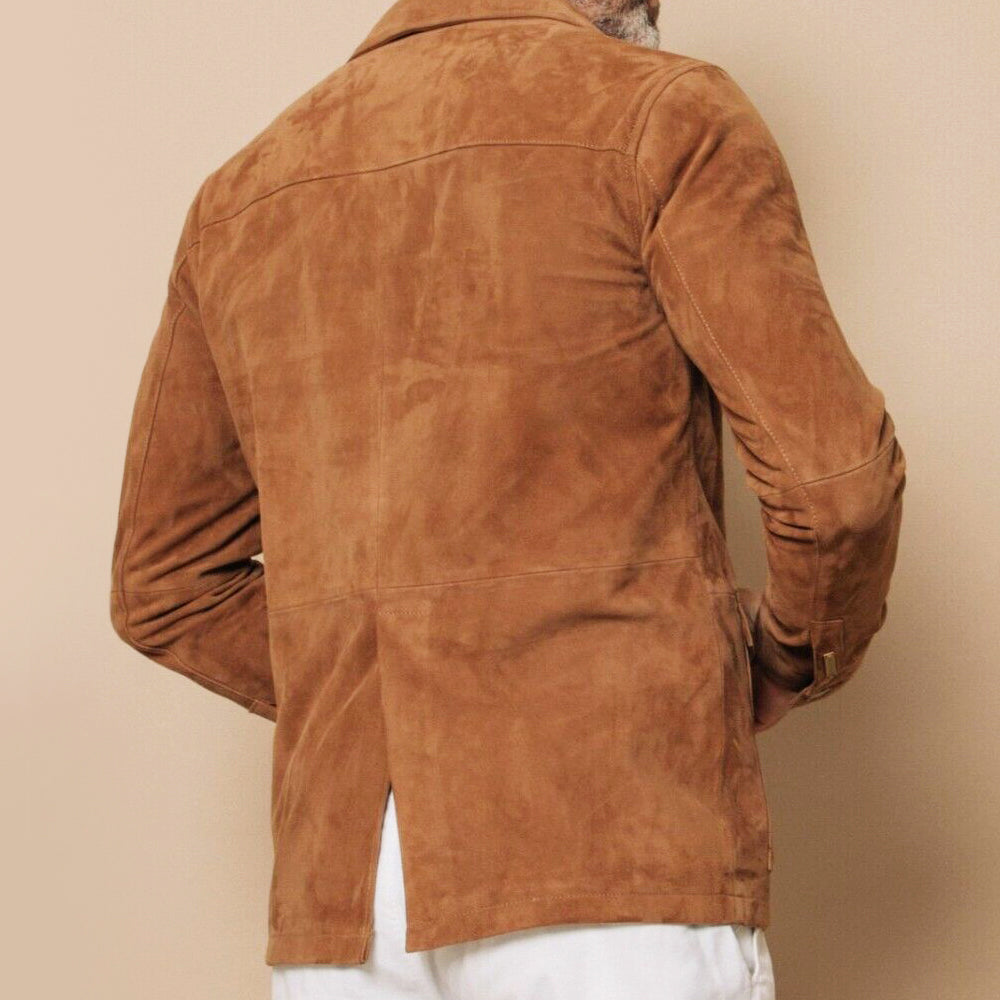 Drake - Men's Multi-Pocket Button-Front Suede Jacket