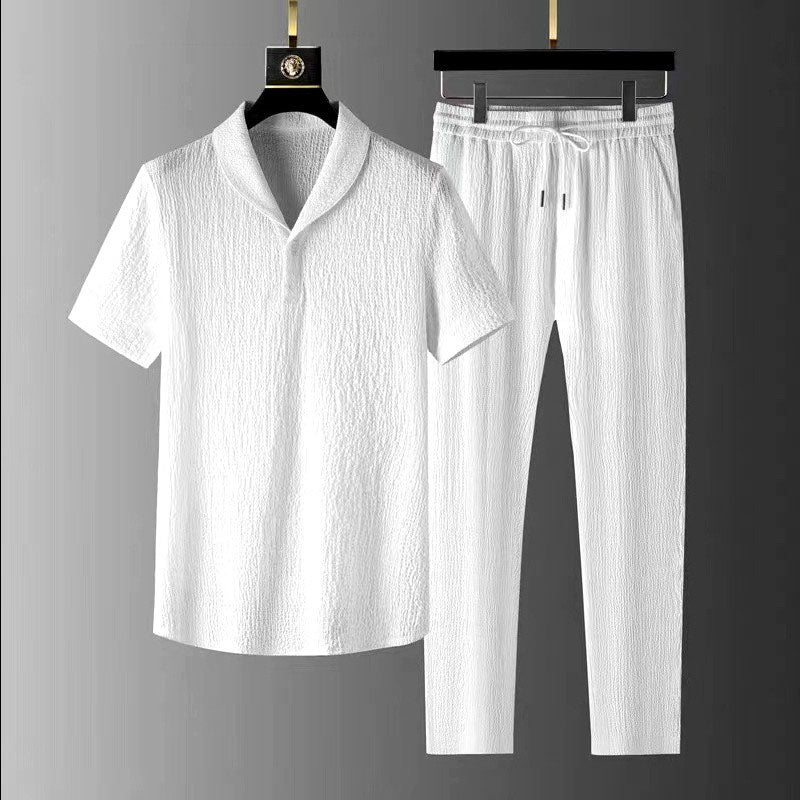 Dudley - Men’s Textured Relaxed Two-Piece Set