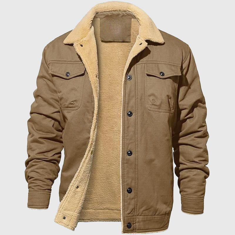 Dustin - Men's Flap-Pocket Button-Front Sherpa Jacket
