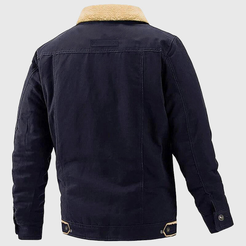 Dustin - Men's Flap-Pocket Button-Front Sherpa Jacket
