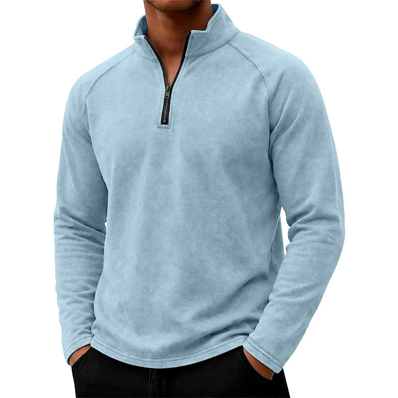 Dylan - Men's Quarter-Zip Stand Collar Long Sleeve Shirt