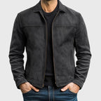 Dylan - Men's Vintage Leather Zip Jacket