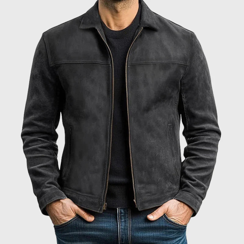 Dylan - Men's Vintage Leather Zip Jacket